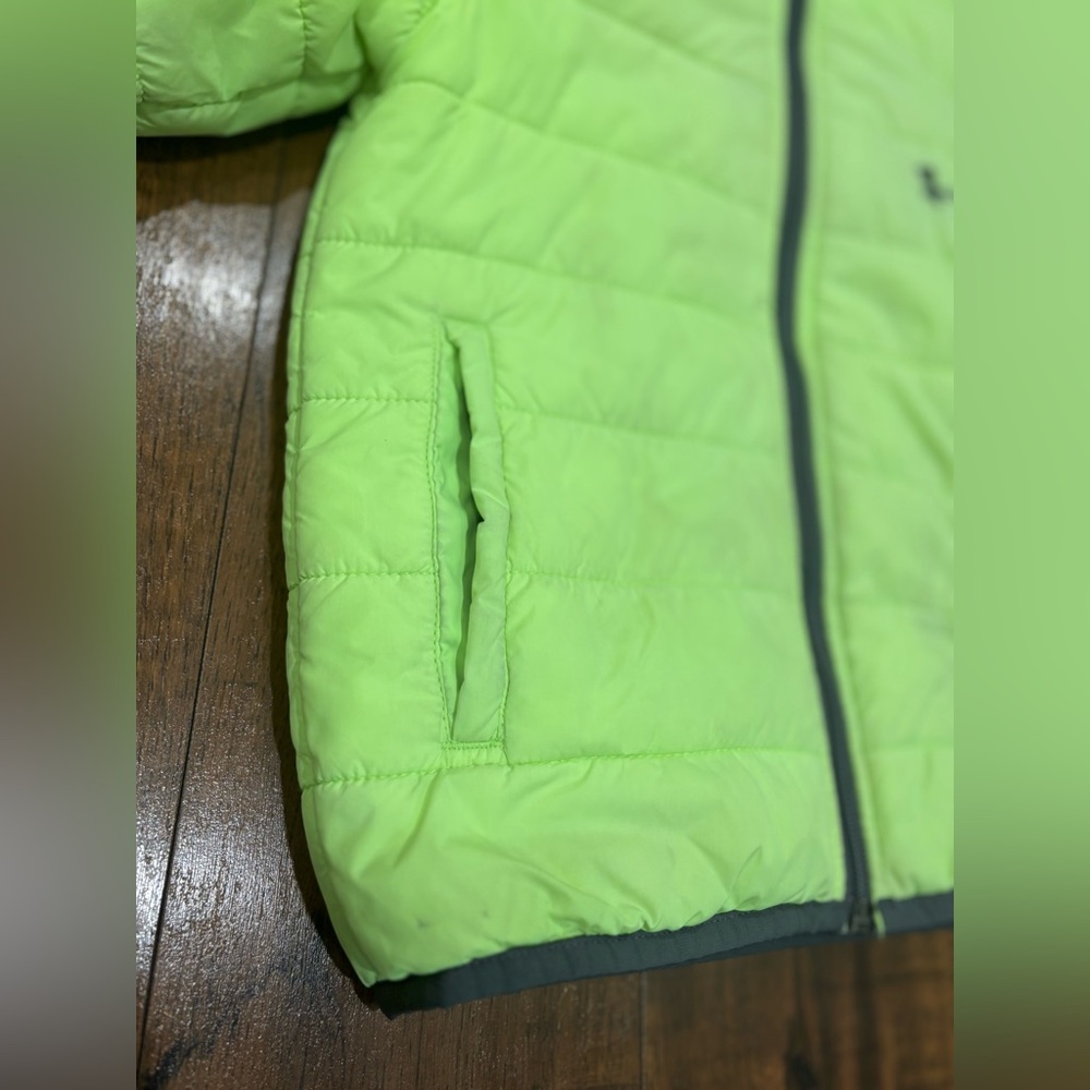 Under Armour Boys Neon Yellow and Gray Puffer Coat, Size 4 - Picture 3 of 13